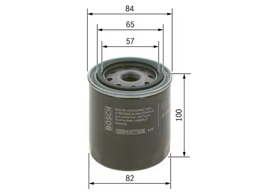 Bosch 0 986 452 023 Filtre à huile P2023 - BOSCH