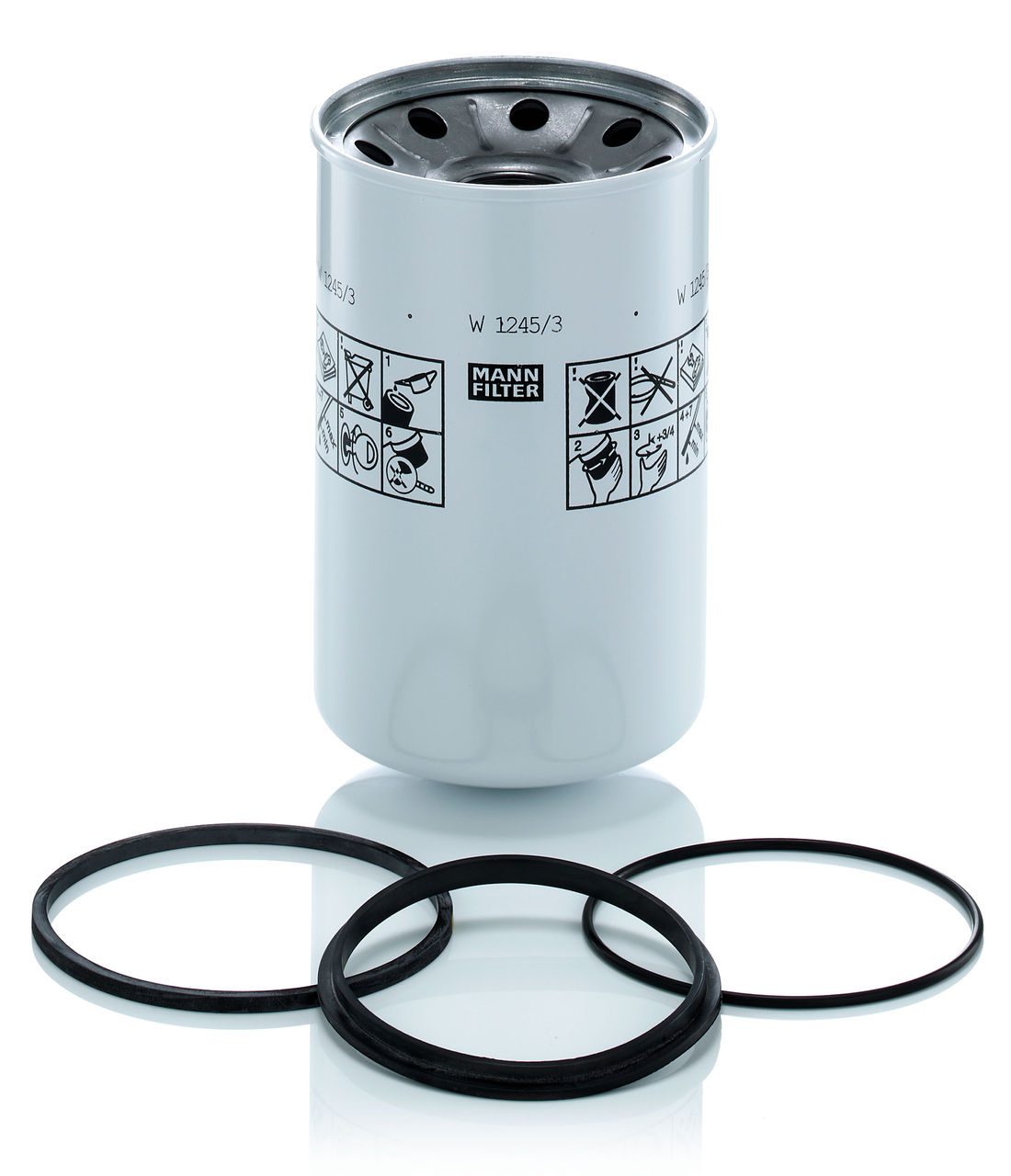 MANN-FILTER W 1245/3 x Filtre, système hydraulique de travail