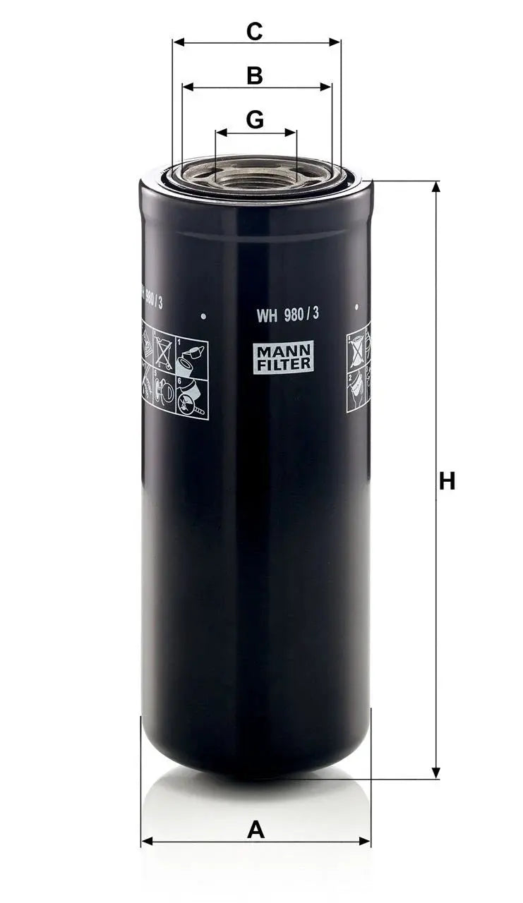 MANN-FILTER WH 980/3 Filtre hydraulique MANN-FILTER
