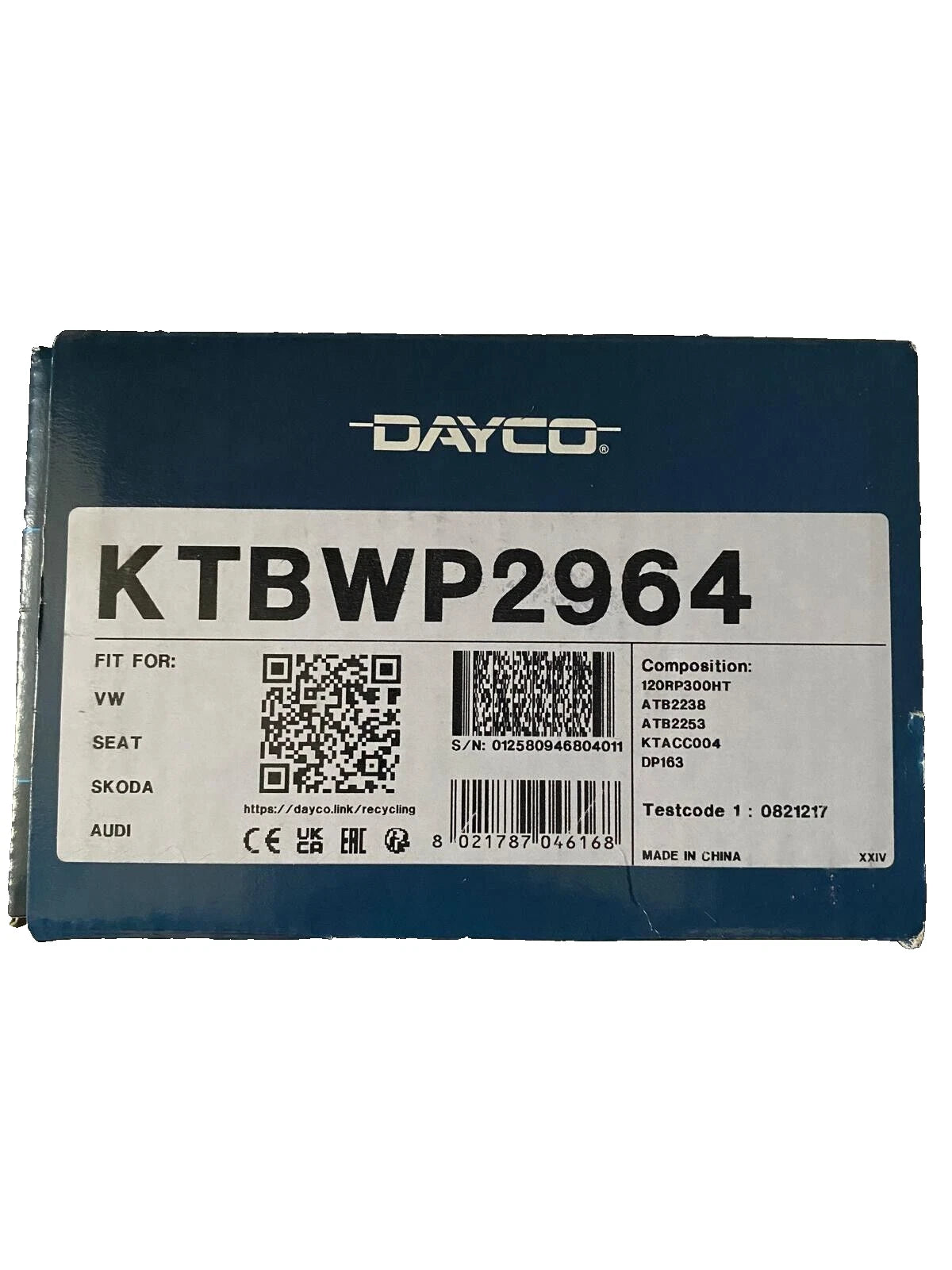 DAYCO KTBWP2964 Kit de distribution + pompe à eau