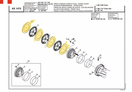 1x DISQUE INTERMEDIAIRE DANASPICER 112.07.006.06 112.07.006.01 MANITOU 562525