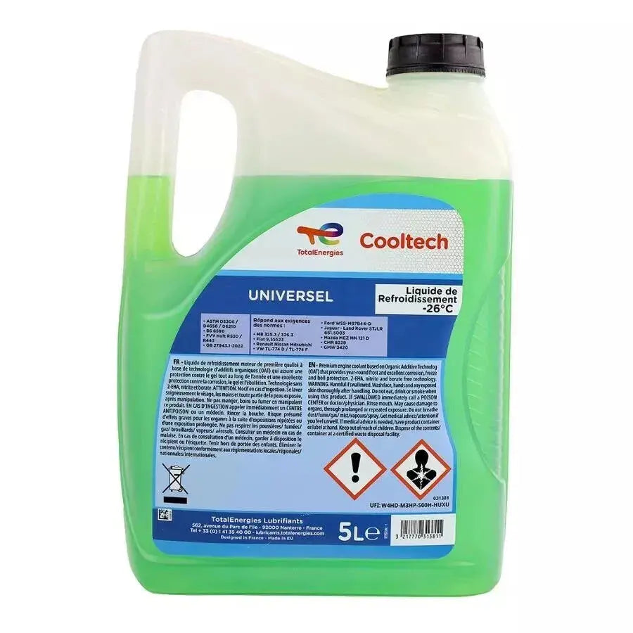 TOTAL 31381 Liquide de refroidissement universel -26°C (Volume : 5L) TOTAL