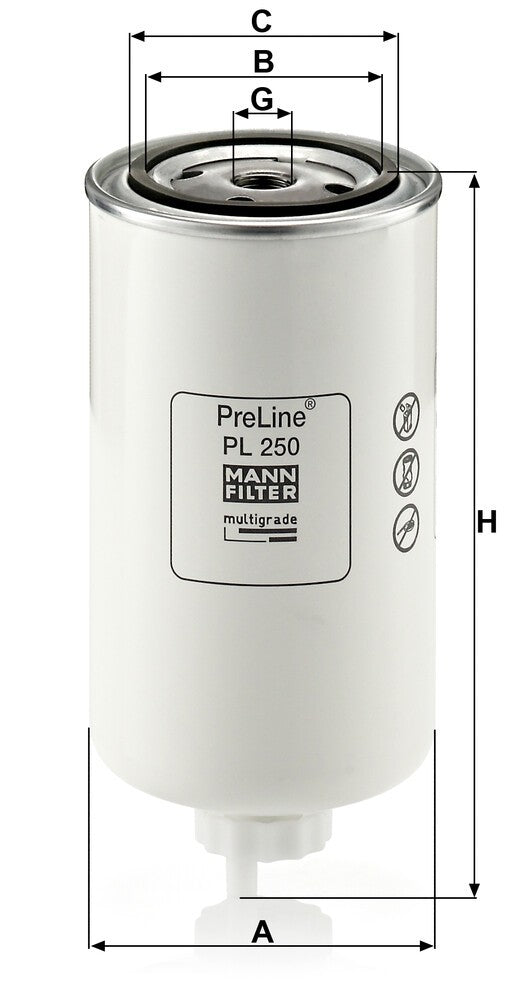 MANN-FILTER PL 250 Filtre à carburant
