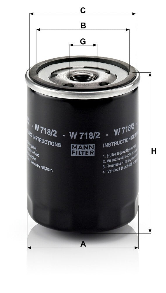 MANN-FILTER W 718/2 Filtre à huile