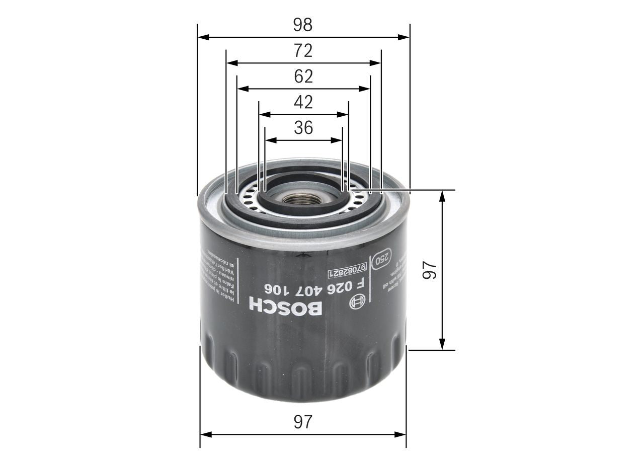 BOSCH F 026 407 106 Filtre à huile