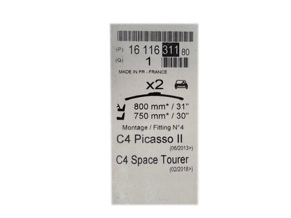 PSA PEUGEOT CITROEN 1611631180 Balais d'essuie-glace 800/750mm Original