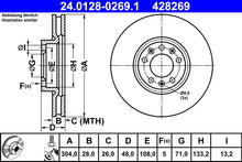 ATE 24.0128-0269.1 2x Disque de frein Avant