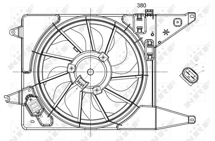 NRF 47225 Ventilateur, refroidissement moteur