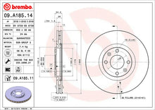 2x BREMBO 09.A185.11 Disques de Frein Ventilé 302mm CITROEN DS PEUGEOT OPEL BREMBO