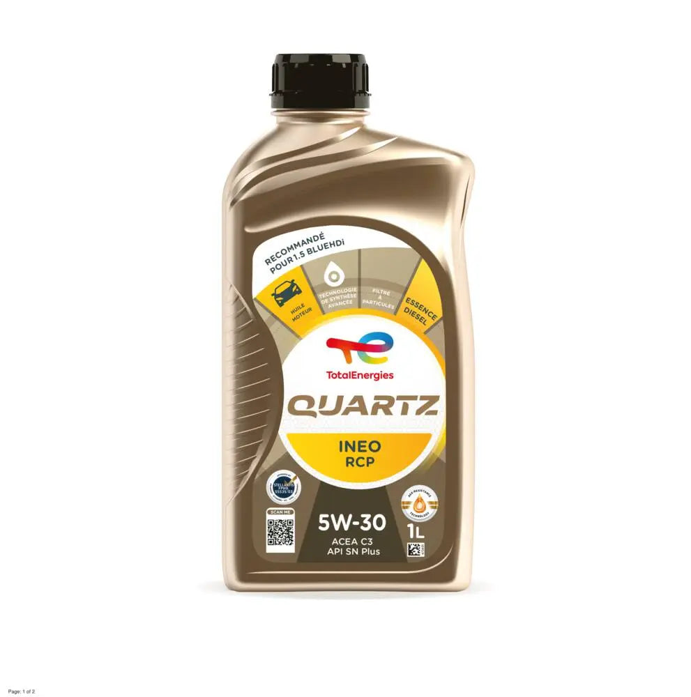 TotalEnergies INEO RCP Huile moteur Quartz 5W30, 1L 231130 - GR PARTS