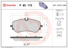 BREMBO P 85 172 Plaquettes de frein BREMBO