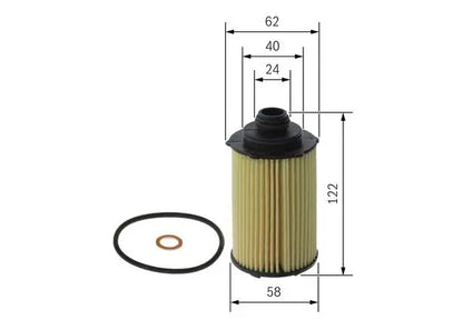 BOSCH F 026 407 348 Filtre à huile pour SSANGYONG: Tivoli, Korando, Rexton BOSCH