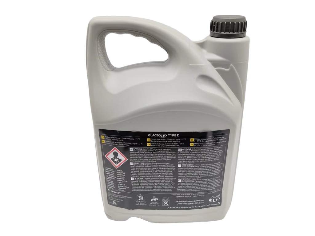 RENAULT 7711949701 Liquide de refroidissement Glaceol RX Type D -21°C (Volume : 5L)