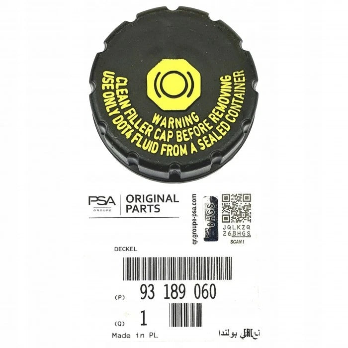 OPEL 93189060 Bouchon de réservoir de liquide de frein Original