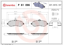 BREMBO Prime P 61 096 Plaquettes de frein contact de signal d'usure inclus BREMBO