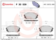 BREMBO P 30 039 Plaquettes de frein BREMBO