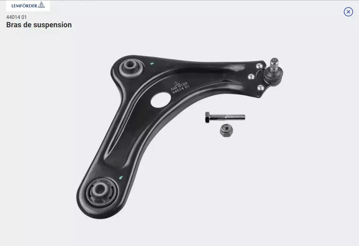 LEMFÖRDER 44014 01 Bras de suspension Essieu avant; droite LEMFÖRDER