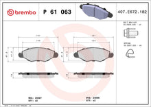 BREMBO Prime P 61 063 Plaquettes de frein BREMBO