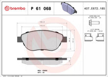 BREMBO P 61 068 Prime Plaquettes de frein BREMBO