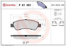 BREMBO Prime P 61 091 Plaquettes de frein Essieu arrière BREMBO
