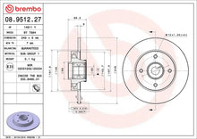 2x BREMBO 08.9512.27 Disque de frein - GR PARTS