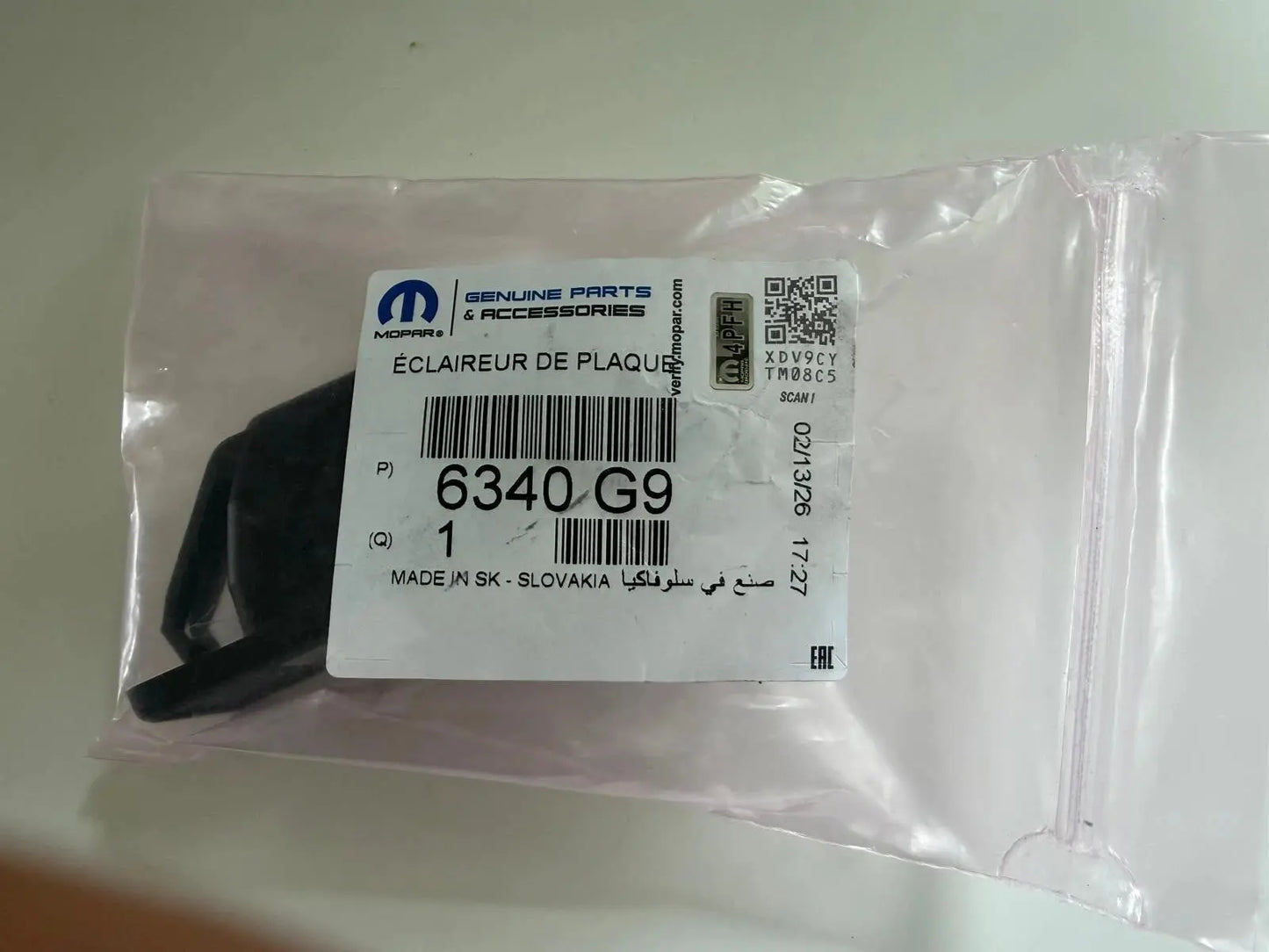 PSA PEUGEOT CITROEN 6340G9 Eclairage De Plaque D'immatriculation Original PSA
