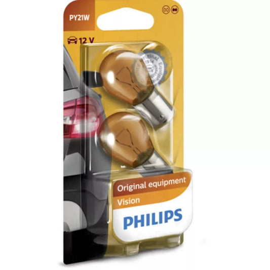 Ampoule secondaire PHILIPS 12496NAB2 PY21W Premium 12V/21W, 2 pièce