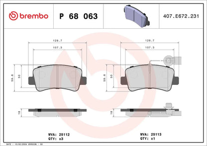 BREMBO P 68 063 Plaquettes de frein - GR PARTS