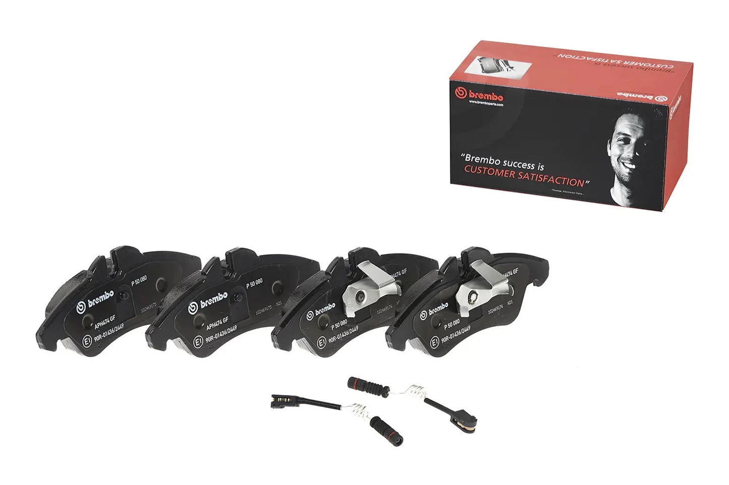 BREMBO Prime P 50 080 Plaquettes de frein contact de signal d'usure inclus
