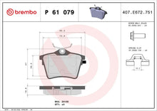 BREMBO Prime P 61 079 Plaquettes de frein contact de signal d'usure sans BREMBO