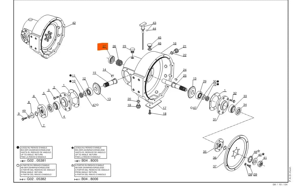 joint SPI 45x65x8 RENVOI D'ANGLE MANITOU 563788 GR PARTS