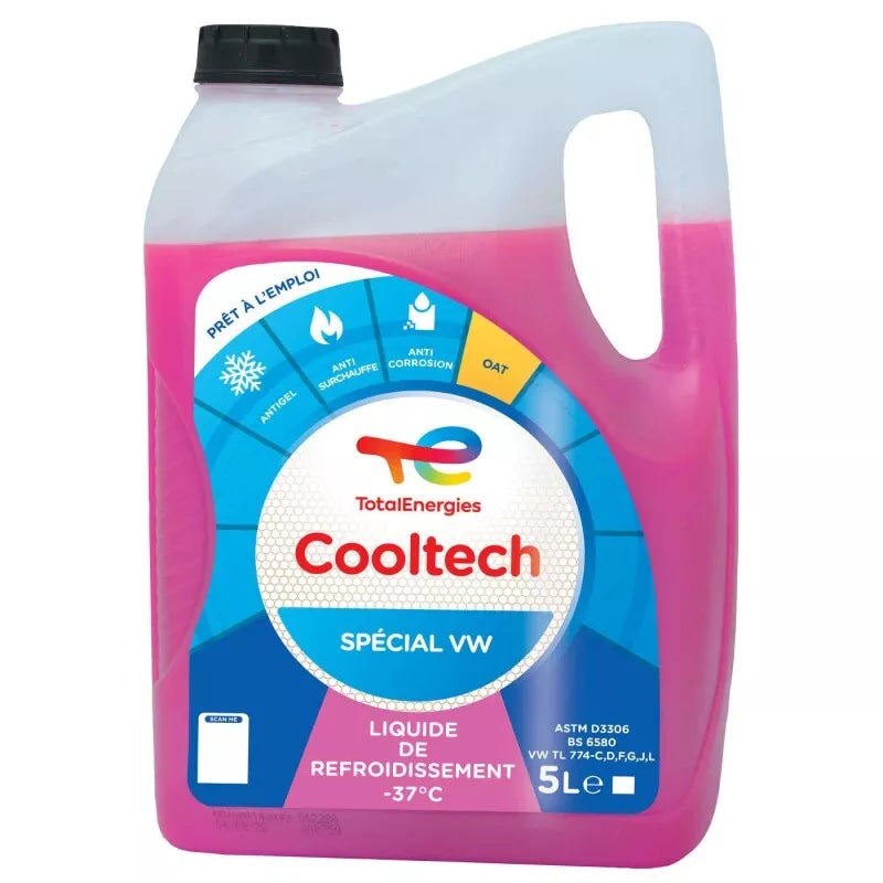 TOTAL 31399 Liquide de refroidissement spécial Volkswagen -37°C (Volume : 5L)
