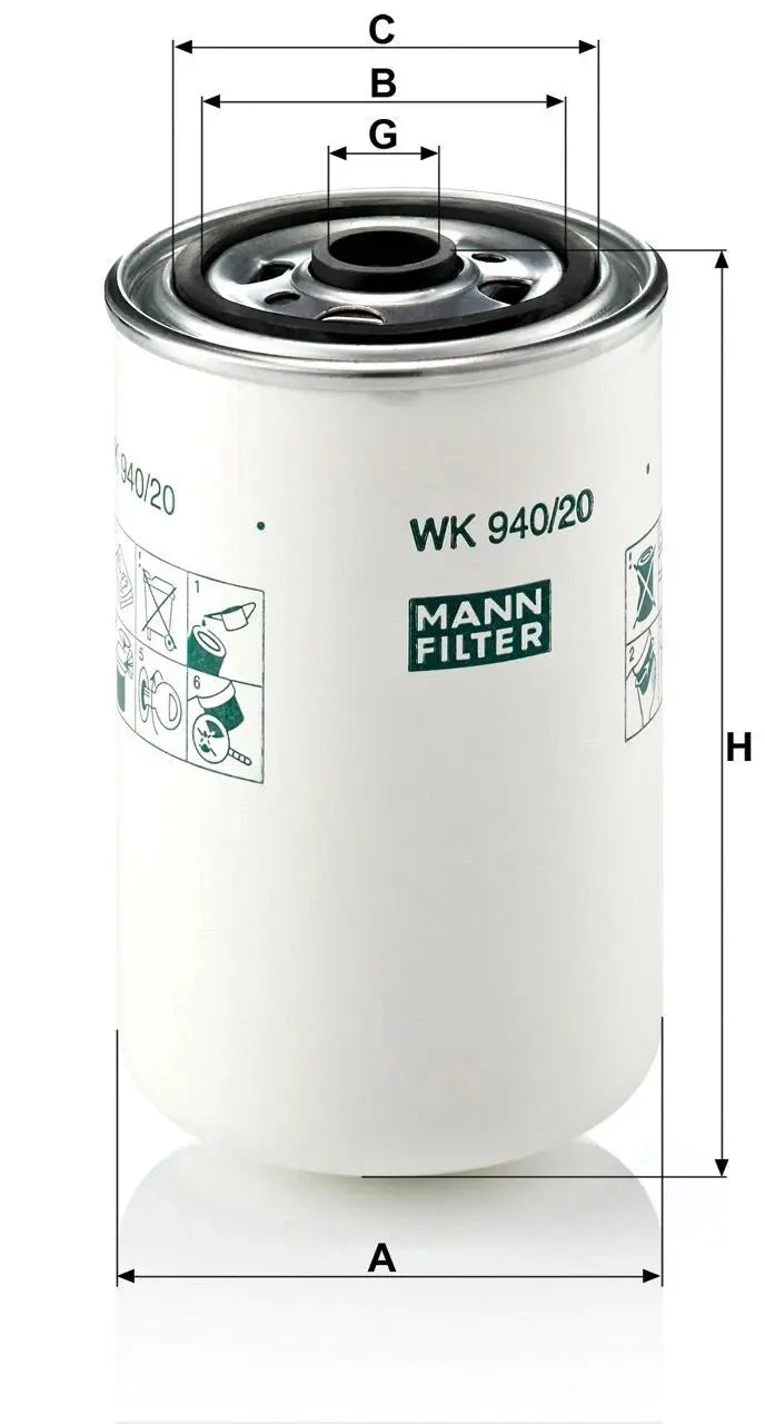 MANN-FILTER WK 940/20 Filtre a carburant MANN-FILTER