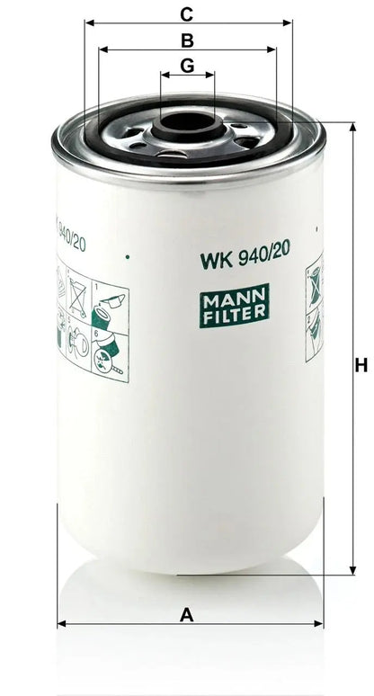 MANN-FILTER WK 940/20 Filtre a carburant MANN-FILTER