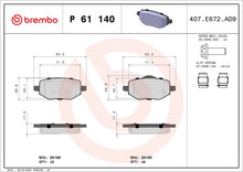BREMBO P 61 140 Plaquettes de frein BREMBO