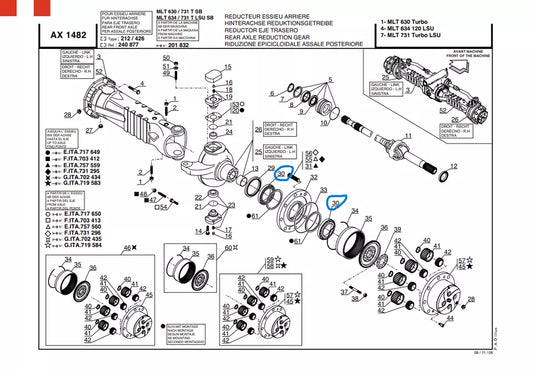 Roulements MANITOU 562504 DANA SPICER 005.10.3166 005103166 John Deere: AL1612