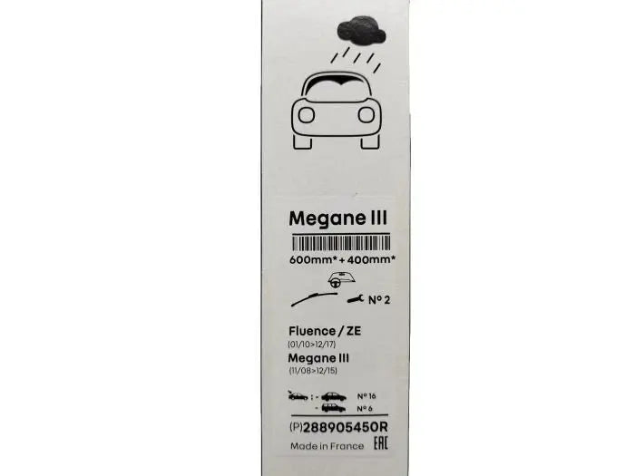RENAULT 288905450R Balai d'essuie-glace A116S 600/400mm Avant 2 Pièce RENAULT