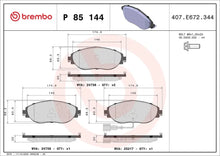 BREMBO Prime P 85 144 Plaquettes de frein BREMBO