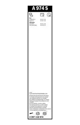 BOSCH 3 397 118 974 Essuie-glace Aerotwin A974S 530/475mm BOSCH