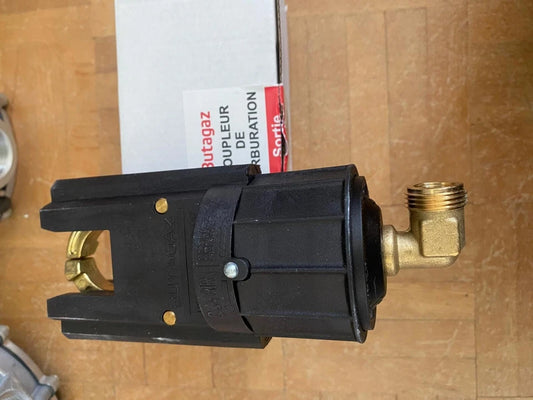 COUPLEUR LYRE CARBURATION GAZ BUTAGAZ SORTIE COUDE Connector bottle LPG Butagaz