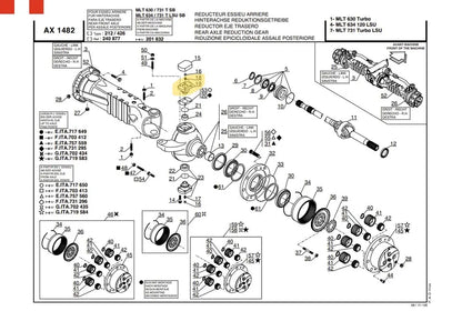 PIVOT SUPP MANITOU 564678 , Réf. Numéro: 212.06.700.14, 212.06.700.06, 85815838 DANA Spicer