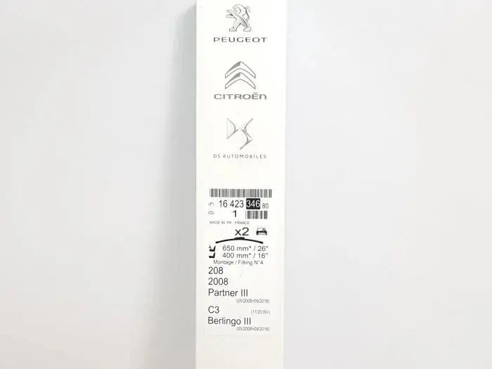 PSA PEUGEOT CITROEN 1642334680 Balai d'essuie-glace 650/400mm Avant PSA