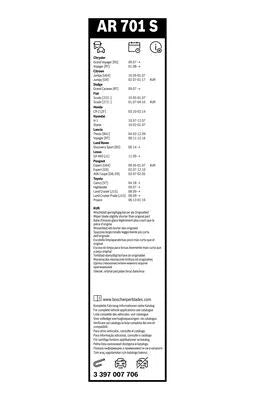 BOSCH 3 397 007 706 Essuie-glace Aerotwin Retro AR701S 650/500 mm avant