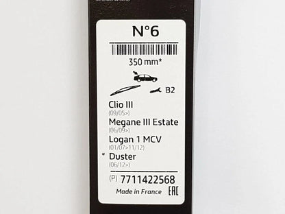 Renault 7711422568 Balais D'essuie Glace Arrière Original