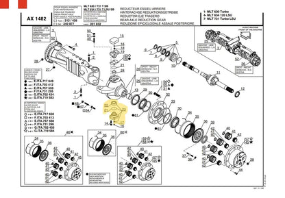 PIVOT INF MANITOU Z101746 564898 212.06.700.12 85815845 212.06.700.04 DANA Spicer