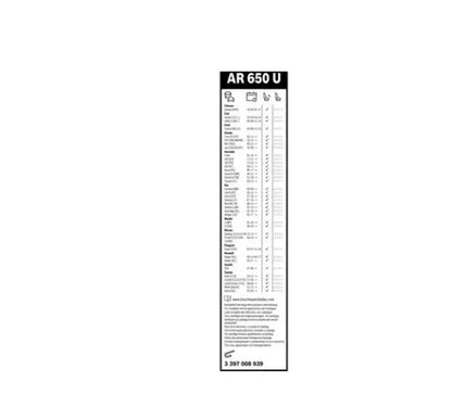 BOSCH 3 397 008 939 Balai d'essuie-glace Aerotwin Retrofit AR650U 650mm Avant BOSCH