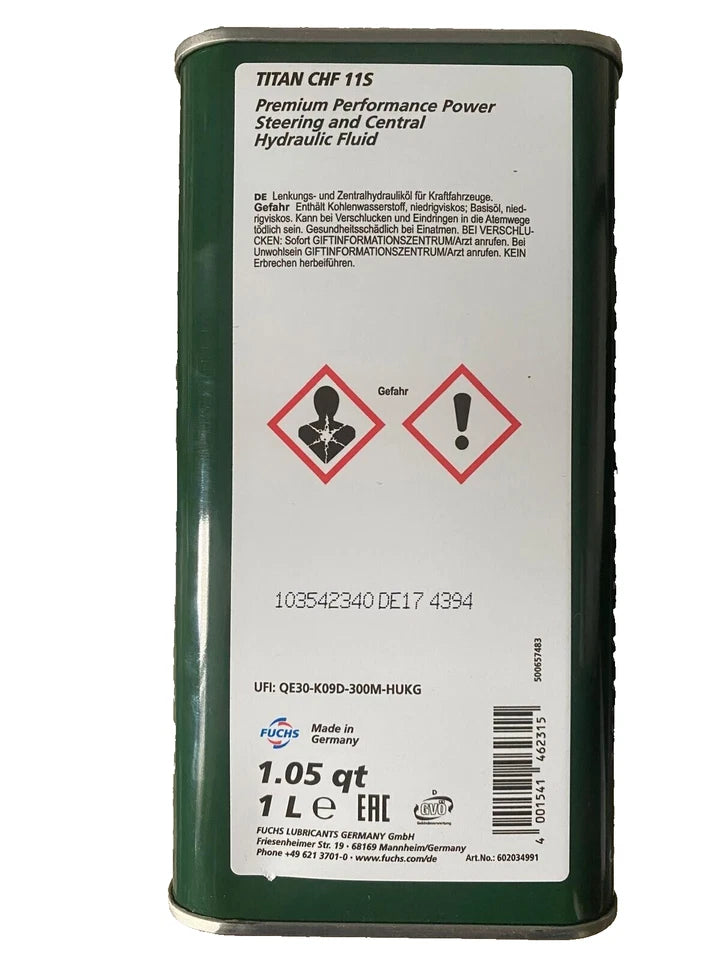 Fuchs Titan CHF 11S Fluide Hydraulique Haute Performance 1L PENTOSIN