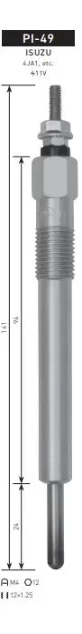 8-94133759-2 Bougie de préchauffage HKT PI-49 HKT