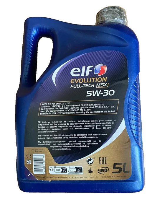 ELF Huile moteur Evolution Fulltech MSX 5W30 5L