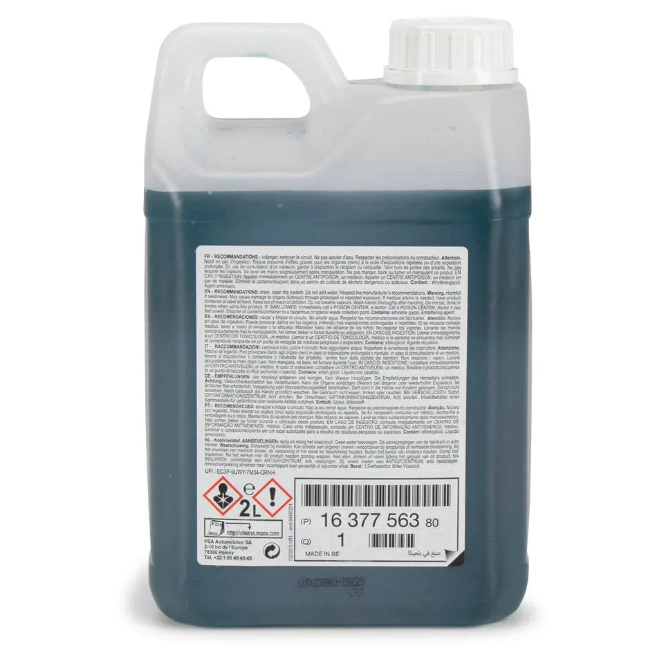 PEUGEOT CITROËN 1637756380 Liquide de refroidissement Glysantin G33 BLEU VERT 2L - GR PARTS
